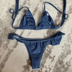 Kai Lani denim ruffle bikini